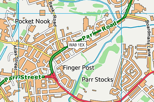 WA9 1EX map - OS VectorMap District (Ordnance Survey)