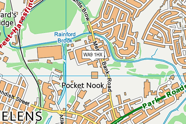 WA9 1HX map - OS VectorMap District (Ordnance Survey) WA9 1HX map - OS VectorMap District (Ordnance Survey)