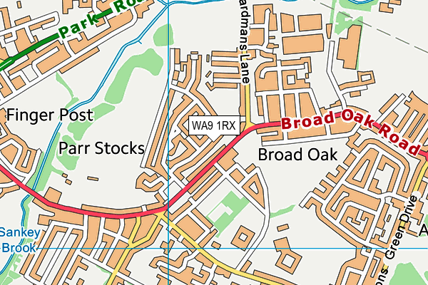 WA9 1RX map - OS VectorMap District (Ordnance Survey) WA9 1RX map - OS VectorMap District (Ordnance Survey)