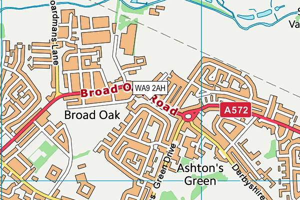 WA9 2AH map - OS VectorMap District (Ordnance Survey) WA9 2AH map - OS VectorMap District (Ordnance Survey)
