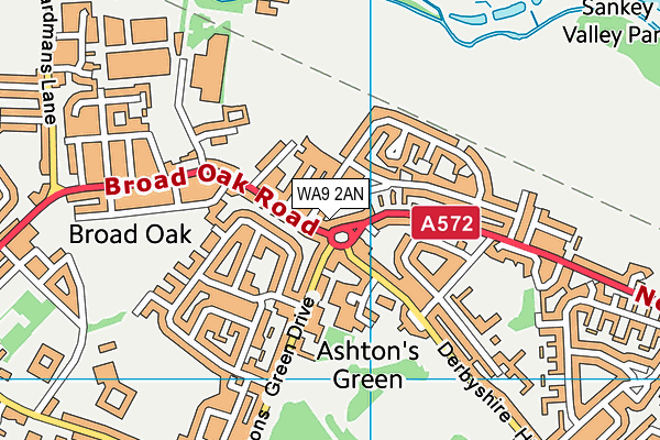 WA9 2AN map - OS VectorMap District (Ordnance Survey) WA9 2AN map - OS VectorMap District (Ordnance Survey)
