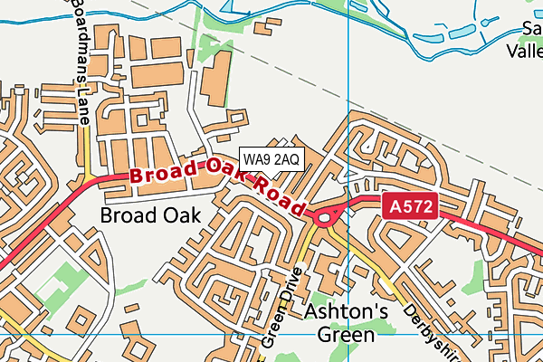 WA9 2AQ map - OS VectorMap District (Ordnance Survey) WA9 2AQ map - OS VectorMap District (Ordnance Survey)