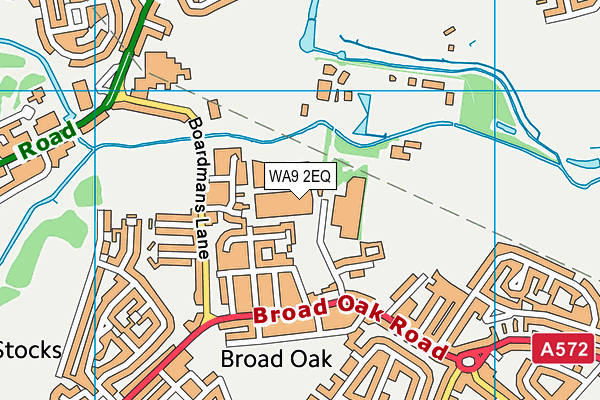 WA9 2EQ map - OS VectorMap District (Ordnance Survey)