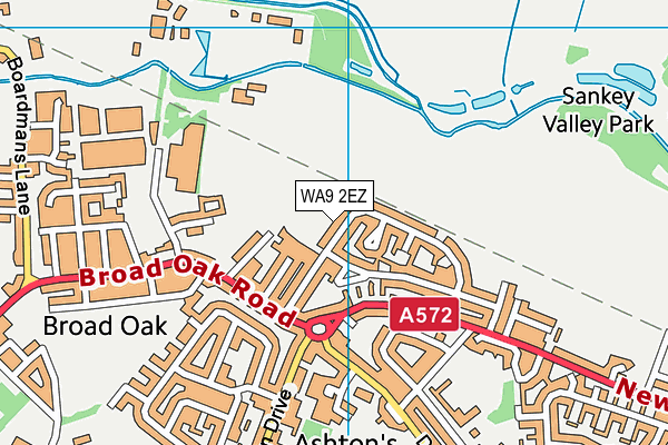 WA9 2EZ map - OS VectorMap District (Ordnance Survey) WA9 2EZ map - OS VectorMap District (Ordnance Survey)