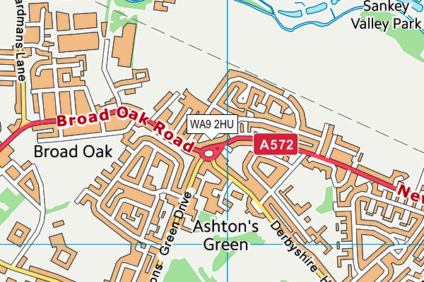 WA9 2HU map - OS VectorMap District (Ordnance Survey) WA9 2HU map - OS VectorMap District (Ordnance Survey)