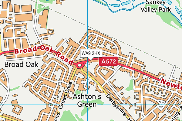 WA9 2HX map - OS VectorMap District (Ordnance Survey) WA9 2HX map - OS VectorMap District (Ordnance Survey)