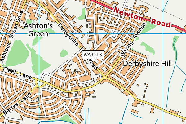 WA9 2LX map - OS VectorMap District (Ordnance Survey) WA9 2LX map - OS VectorMap District (Ordnance Survey)