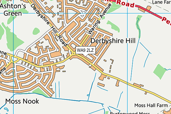 WA9 2LZ map - OS VectorMap District (Ordnance Survey) WA9 2LZ map - OS VectorMap District (Ordnance Survey)