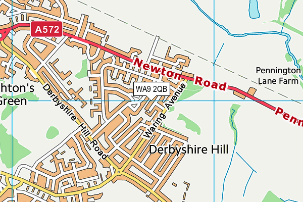 WA9 2QB map - OS VectorMap District (Ordnance Survey)