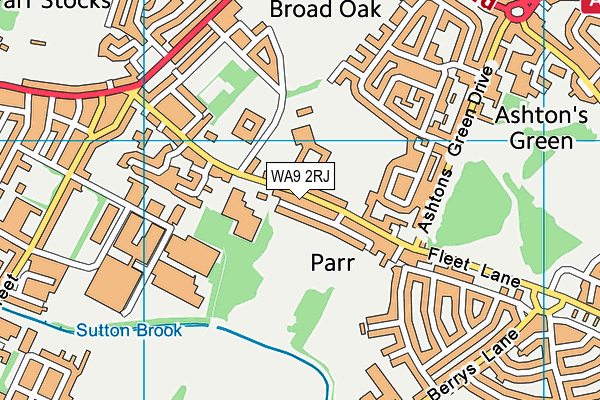 WA9 2RJ map - OS VectorMap District (Ordnance Survey) WA9 2RJ map - OS VectorMap District (Ordnance Survey)