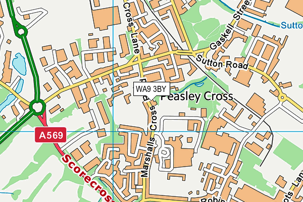WA9 3BY map - OS VectorMap District (Ordnance Survey) WA9 3BY map - OS VectorMap District (Ordnance Survey)