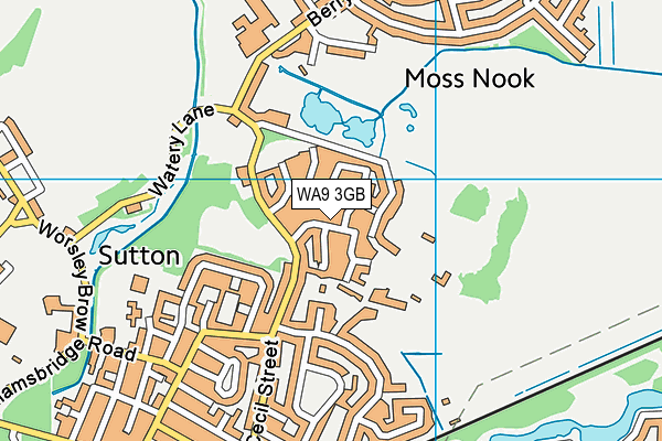 WA9 3GB map - OS VectorMap District (Ordnance Survey) WA9 3GB map - OS VectorMap District (Ordnance Survey)