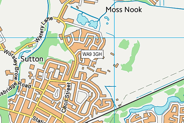 WA9 3GH map - OS VectorMap District (Ordnance Survey) WA9 3GH map - OS VectorMap District (Ordnance Survey)