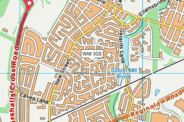 WA9 3GS map - OS VectorMap District (Ordnance Survey) WA9 3GS map - OS VectorMap District (Ordnance Survey)