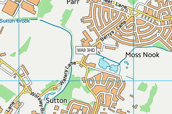 WA9 3HD map - OS VectorMap District (Ordnance Survey) WA9 3HD map - OS VectorMap District (Ordnance Survey)