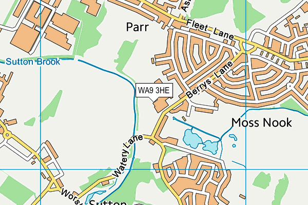 WA9 3HE map - OS VectorMap District (Ordnance Survey) WA9 3HE map - OS VectorMap District (Ordnance Survey)