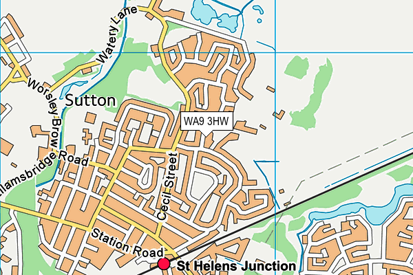 WA9 3HW map - OS VectorMap District (Ordnance Survey) WA9 3HW map - OS VectorMap District (Ordnance Survey)