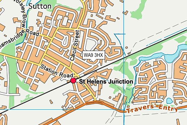 WA9 3HX map - OS VectorMap District (Ordnance Survey) WA9 3HX map - OS VectorMap District (Ordnance Survey)