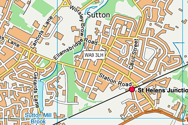 WA9 3LH map - OS VectorMap District (Ordnance Survey) WA9 3LH map - OS VectorMap District (Ordnance Survey)