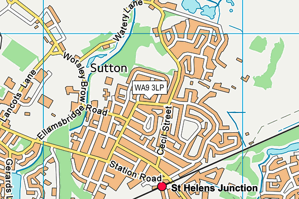 WA9 3LP map - OS VectorMap District (Ordnance Survey) WA9 3LP map - OS VectorMap District (Ordnance Survey)