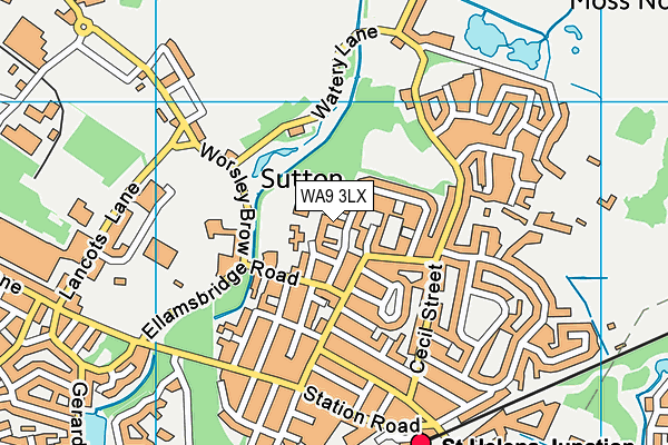 WA9 3LX map - OS VectorMap District (Ordnance Survey) WA9 3LX map - OS VectorMap District (Ordnance Survey)
