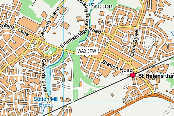 WA9 3PW map - OS VectorMap District (Ordnance Survey) WA9 3PW map - OS VectorMap District (Ordnance Survey)