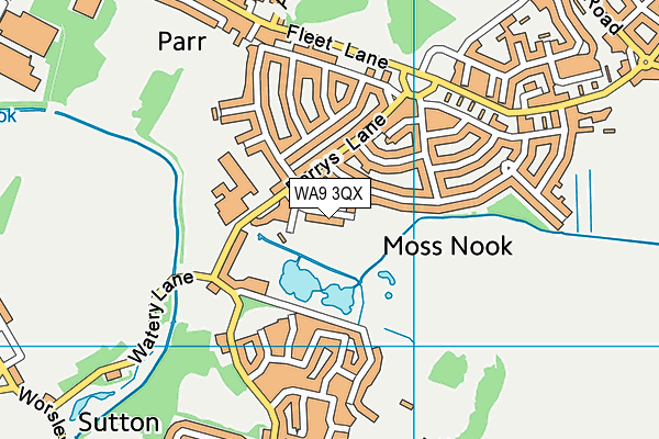 WA9 3QX map - OS VectorMap District (Ordnance Survey) WA9 3QX map - OS VectorMap District (Ordnance Survey)
