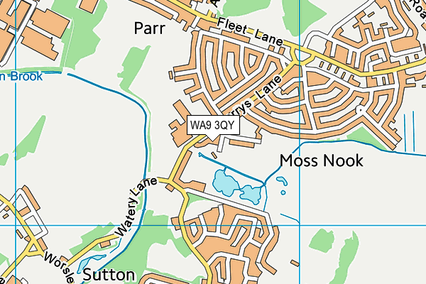 WA9 3QY map - OS VectorMap District (Ordnance Survey) WA9 3QY map - OS VectorMap District (Ordnance Survey)