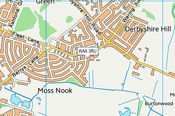 WA9 3RU map - OS VectorMap District (Ordnance Survey) WA9 3RU map - OS VectorMap District (Ordnance Survey)