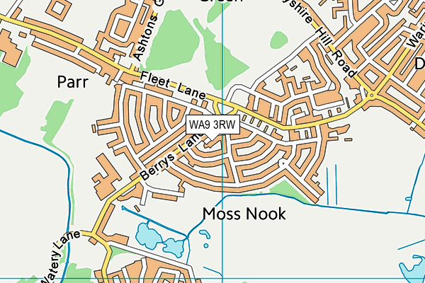 WA9 3RW map - OS VectorMap District (Ordnance Survey) WA9 3RW map - OS VectorMap District (Ordnance Survey)