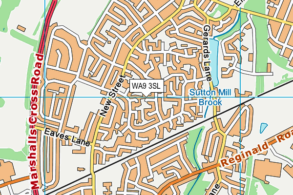 WA9 3SL map - OS VectorMap District (Ordnance Survey) WA9 3SL map - OS VectorMap District (Ordnance Survey)