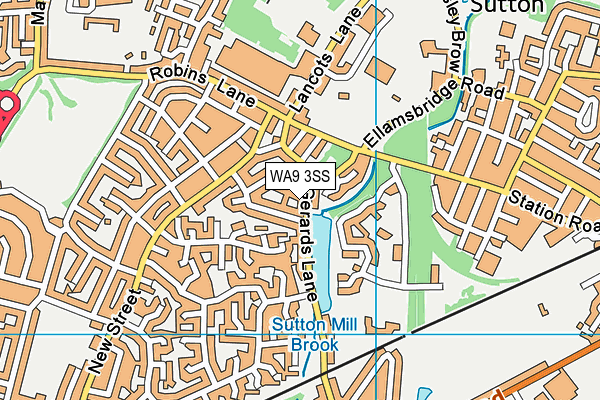 WA9 3SS map - OS VectorMap District (Ordnance Survey) WA9 3SS map - OS VectorMap District (Ordnance Survey)