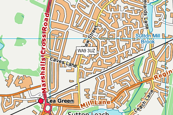 WA9 3UZ map - OS VectorMap District (Ordnance Survey) WA9 3UZ map - OS VectorMap District (Ordnance Survey)