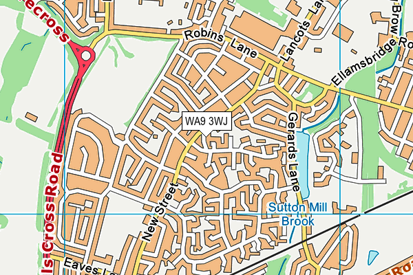 WA9 3WJ map - OS VectorMap District (Ordnance Survey) WA9 3WJ map - OS VectorMap District (Ordnance Survey)