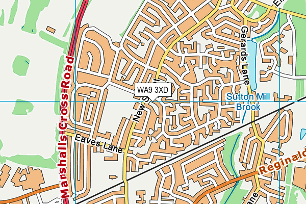 WA9 3XD map - OS VectorMap District (Ordnance Survey) WA9 3XD map - OS VectorMap District (Ordnance Survey)