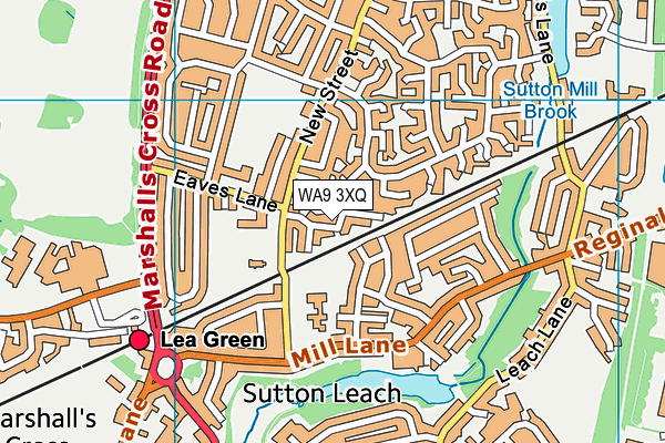 WA9 3XQ map - OS VectorMap District (Ordnance Survey)