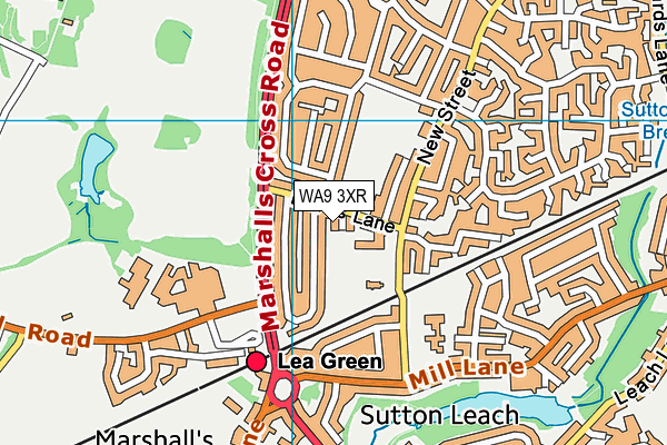 WA9 3XR map - OS VectorMap District (Ordnance Survey) WA9 3XR map - OS VectorMap District (Ordnance Survey)
