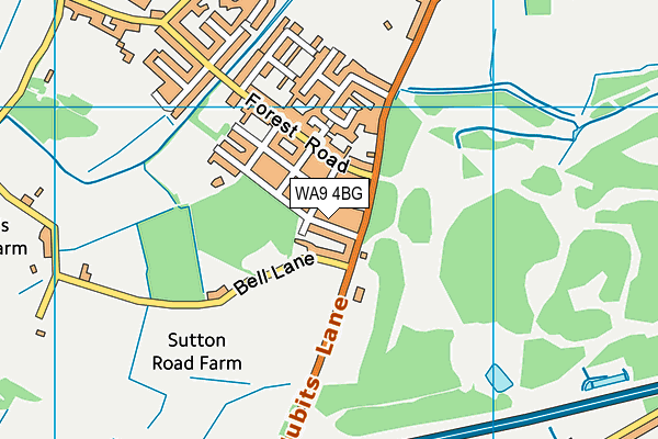 WA9 4BG map - OS VectorMap District (Ordnance Survey)