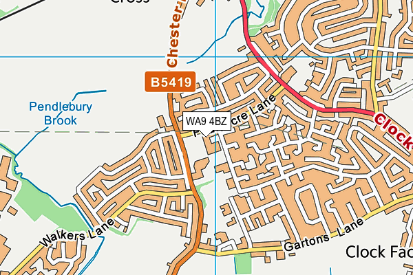 WA9 4BZ map - OS VectorMap District (Ordnance Survey) WA9 4BZ map - OS VectorMap District (Ordnance Survey)