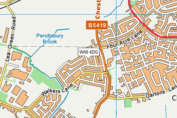 WA9 4DG map - OS VectorMap District (Ordnance Survey) WA9 4DG map - OS VectorMap District (Ordnance Survey)