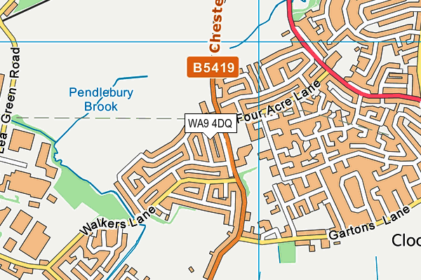 WA9 4DQ map - OS VectorMap District (Ordnance Survey) WA9 4DQ map - OS VectorMap District (Ordnance Survey)