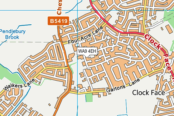 WA9 4EH map - OS VectorMap District (Ordnance Survey) WA9 4EH map - OS VectorMap District (Ordnance Survey)