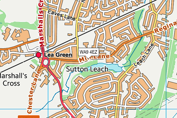 WA9 4EZ map - OS VectorMap District (Ordnance Survey)