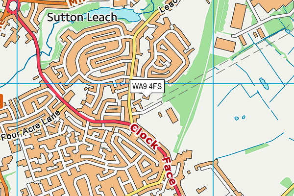 WA9 4FS map - OS VectorMap District (Ordnance Survey) WA9 4FS map - OS VectorMap District (Ordnance Survey)