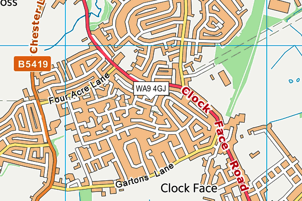 WA9 4GJ map - OS VectorMap District (Ordnance Survey)