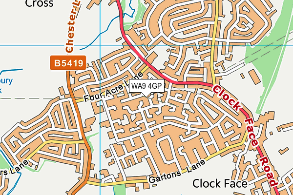 WA9 4GP map - OS VectorMap District (Ordnance Survey) WA9 4GP map - OS VectorMap District (Ordnance Survey)