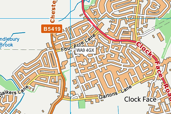 WA9 4GX map - OS VectorMap District (Ordnance Survey) WA9 4GX map - OS VectorMap District (Ordnance Survey)