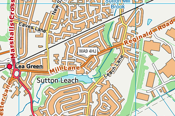 WA9 4HJ map - OS VectorMap District (Ordnance Survey)