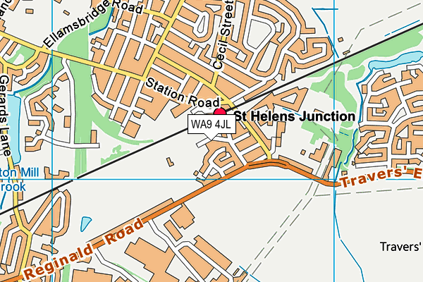 WA9 4JL map - OS VectorMap District (Ordnance Survey) WA9 4JL map - OS VectorMap District (Ordnance Survey)