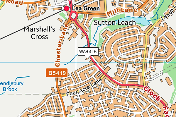 WA9 4LB map - OS VectorMap District (Ordnance Survey) WA9 4LB map - OS VectorMap District (Ordnance Survey)